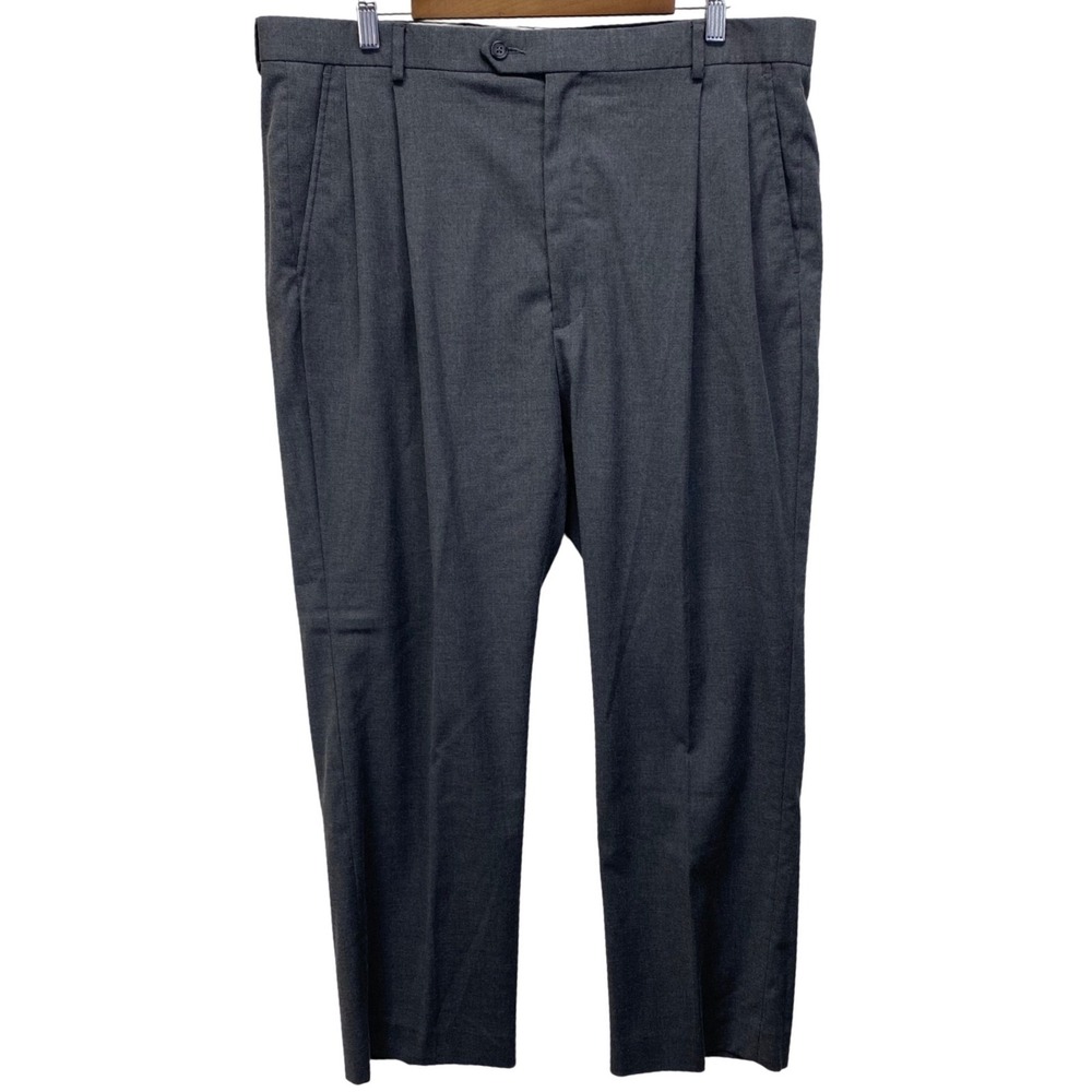 Daniel Cremieux Signature Collection Men's Charcoal Pleated Dress Pants Sz 38x29